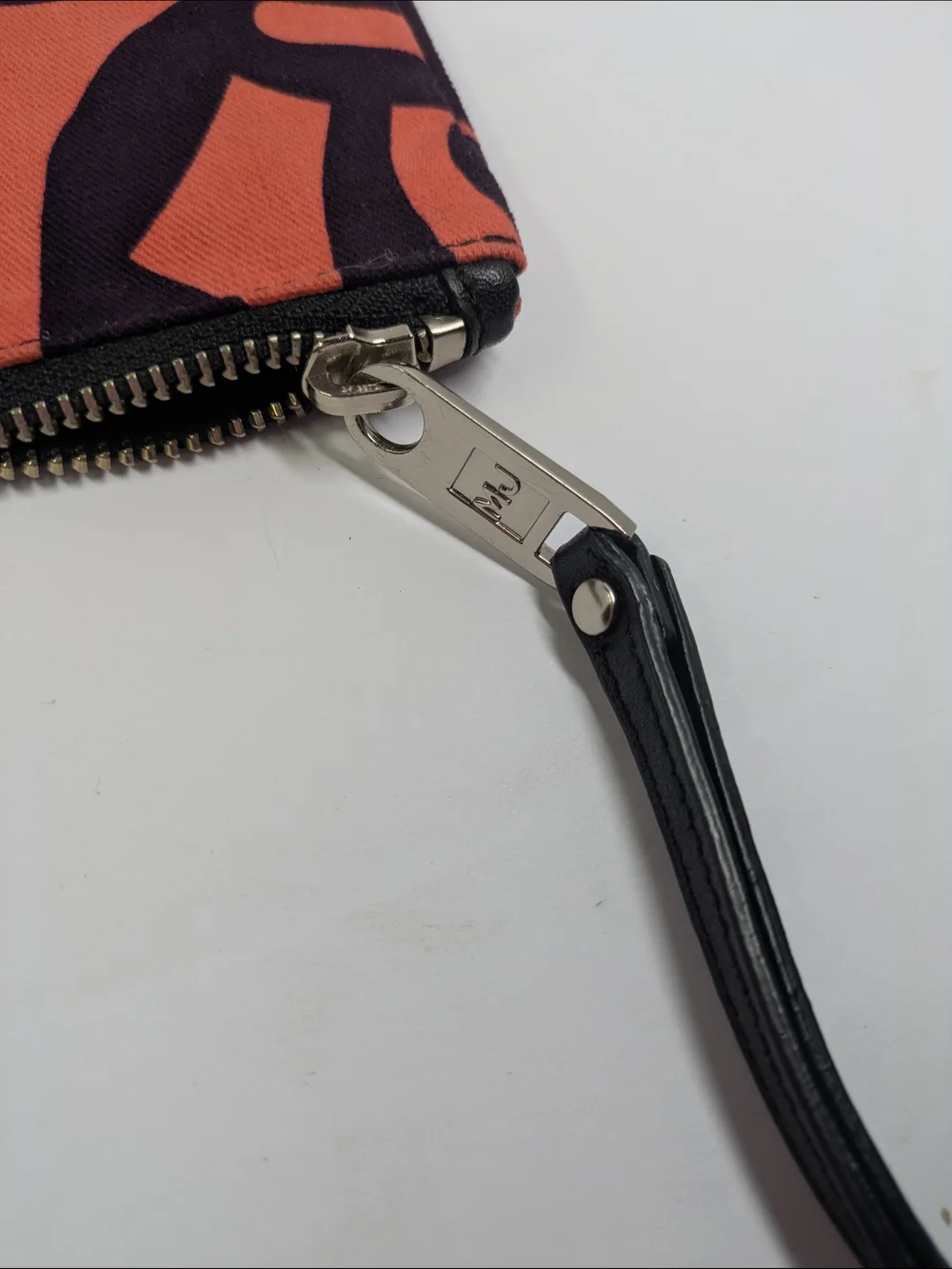Marc by Marc Jacobs Orange and Black Abstract Zip Wristlet